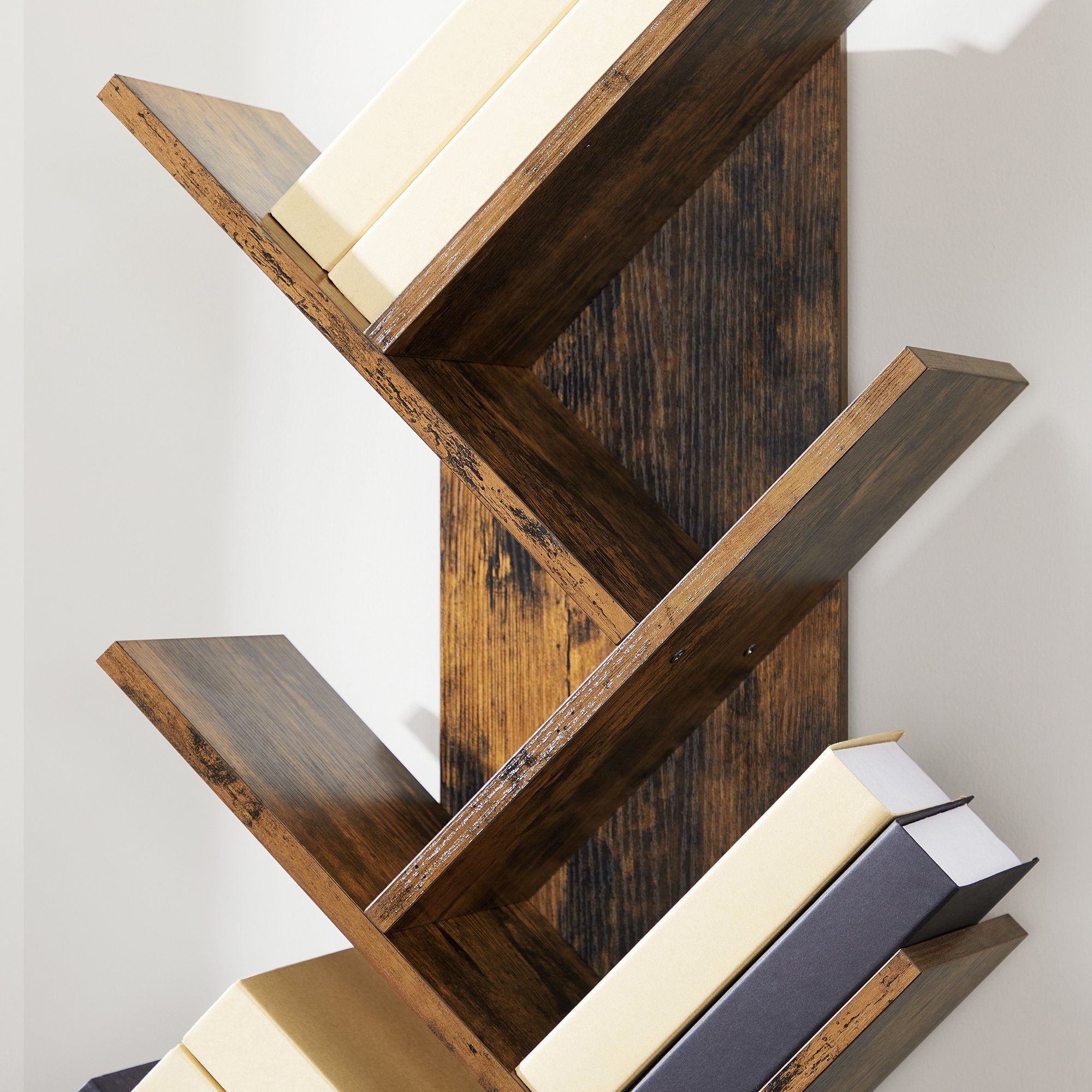VASAGLE Bücherregal, Raumteiler, Standregal mit 8 Ebenen, 50 x 25 x 141,5cm