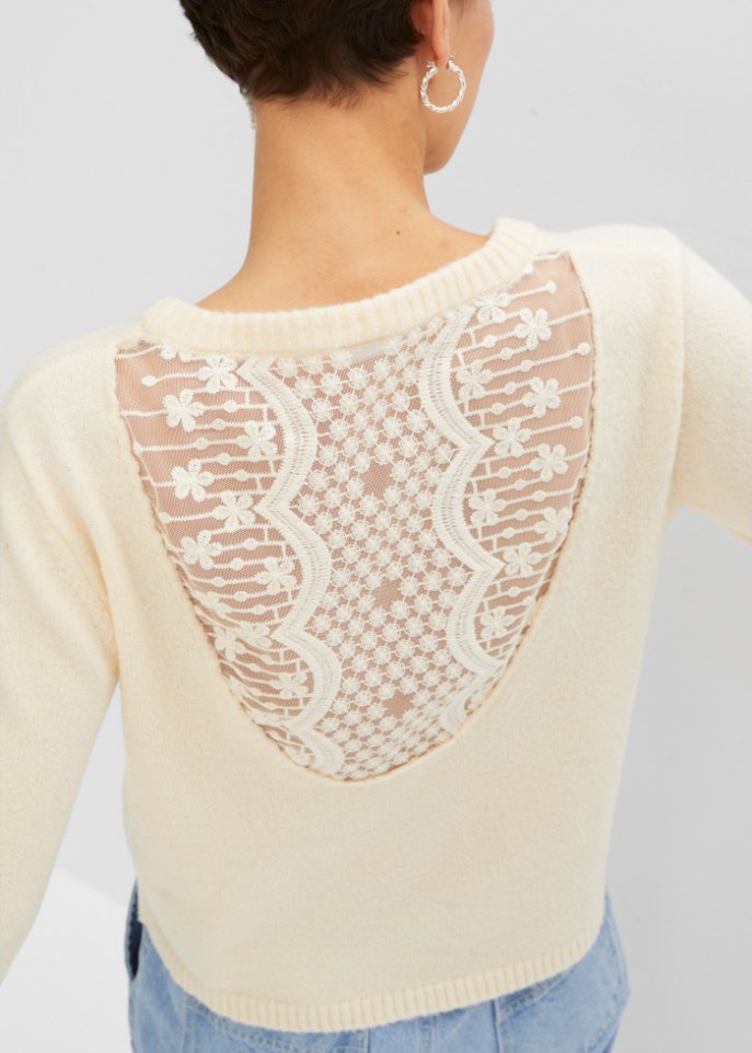 Pullover mit Spitzendetail