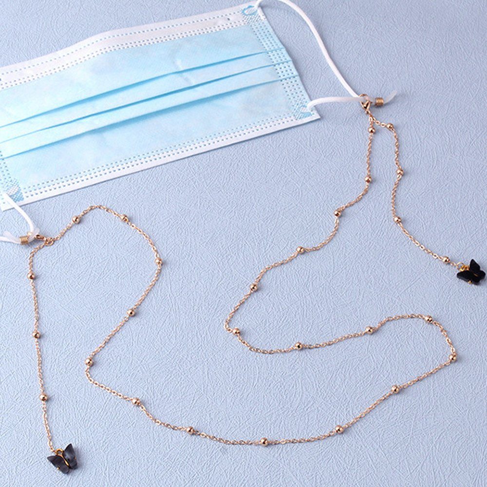 Sarfly Brillenkette Mode Gold Brillenketten, 70cm,weiß/ schwarz