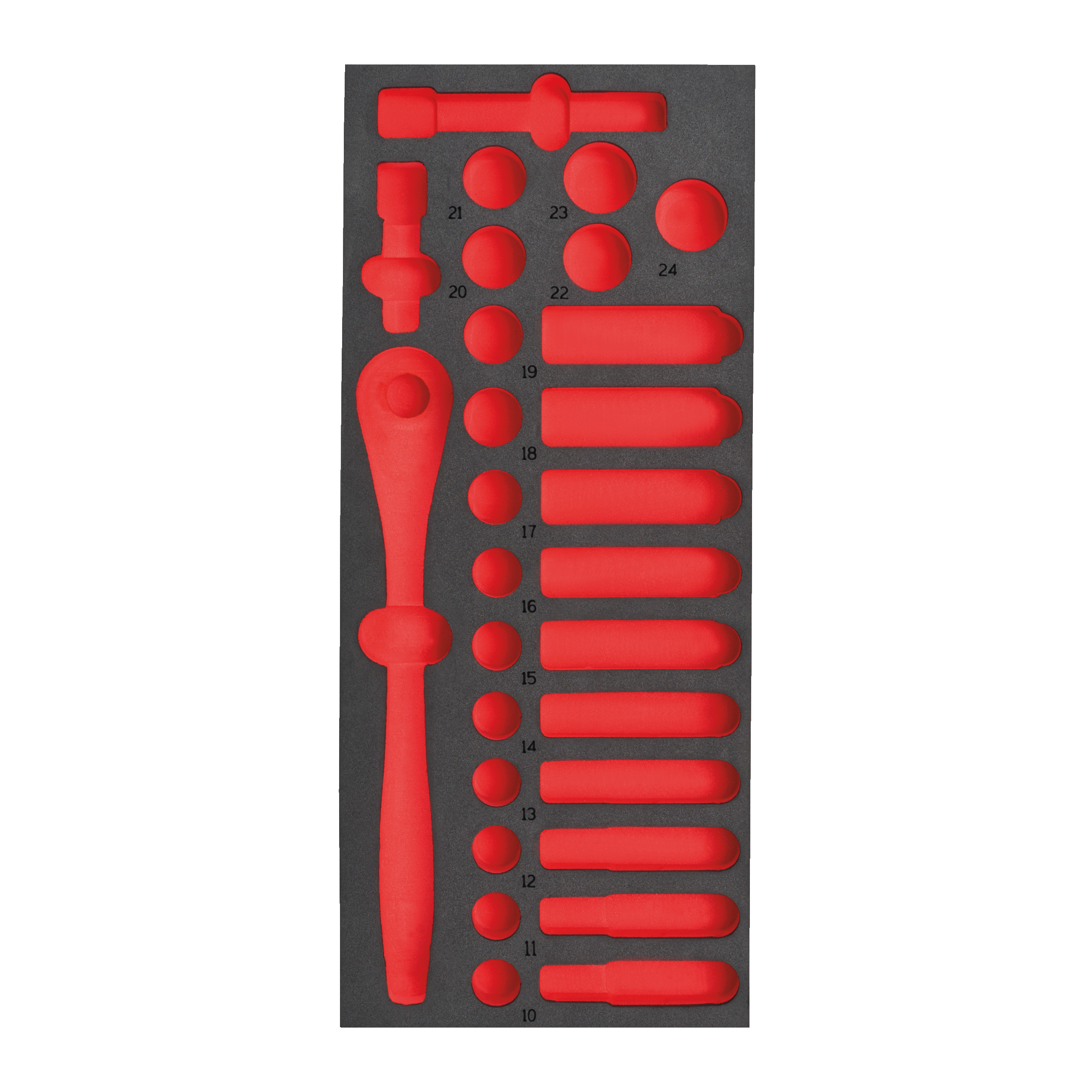 Αξεσουάρ Milwaukee 4932493664 Σετ κενών καρυδιών με ένθετο αφρού 1/2'' Μετρικό (28 τεμάχια)