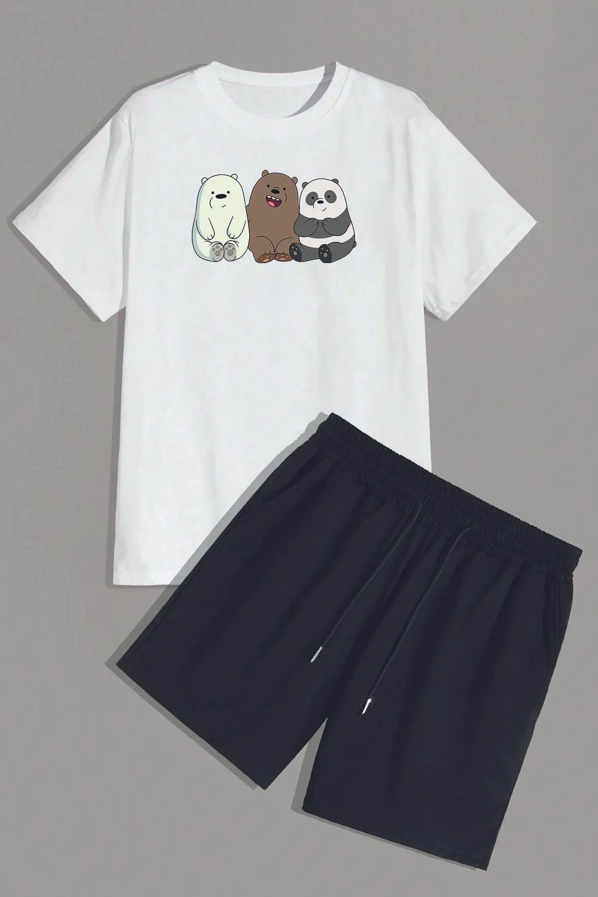 uyguntarz  We Are Bears-Shorts-Set mit Aufdruck
