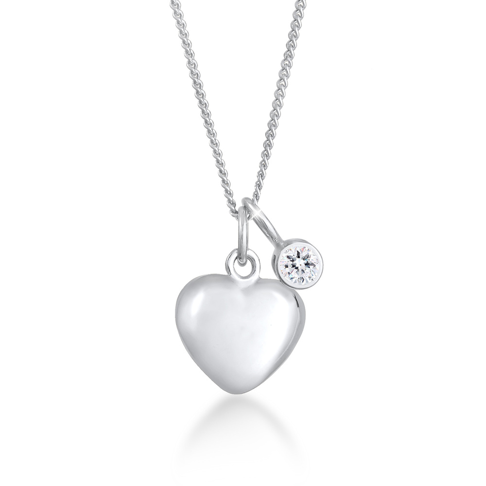 Elli Elli Collier Pendentif coeur de femme avec cristal en argent sterling 925 collier