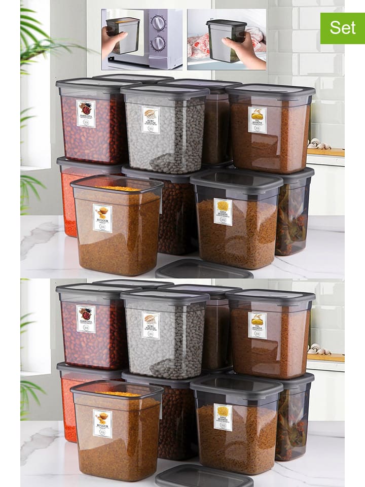 Violeta Home 24er-Set: Vorratsbehälter in Anthrazit - 2 l günstig kaufen onesize
