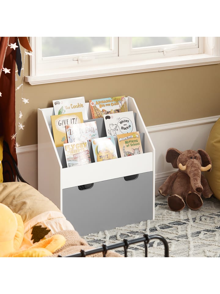 SoBuy Bücherregal in Weiß/ Hellgrau - (B)63 x (H)70 x (T)30cm günstig kaufen onesize