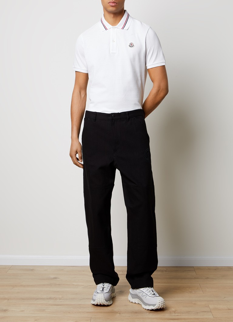 Polo Moncler de corte regular com punhos contrastantes e logotipo.
