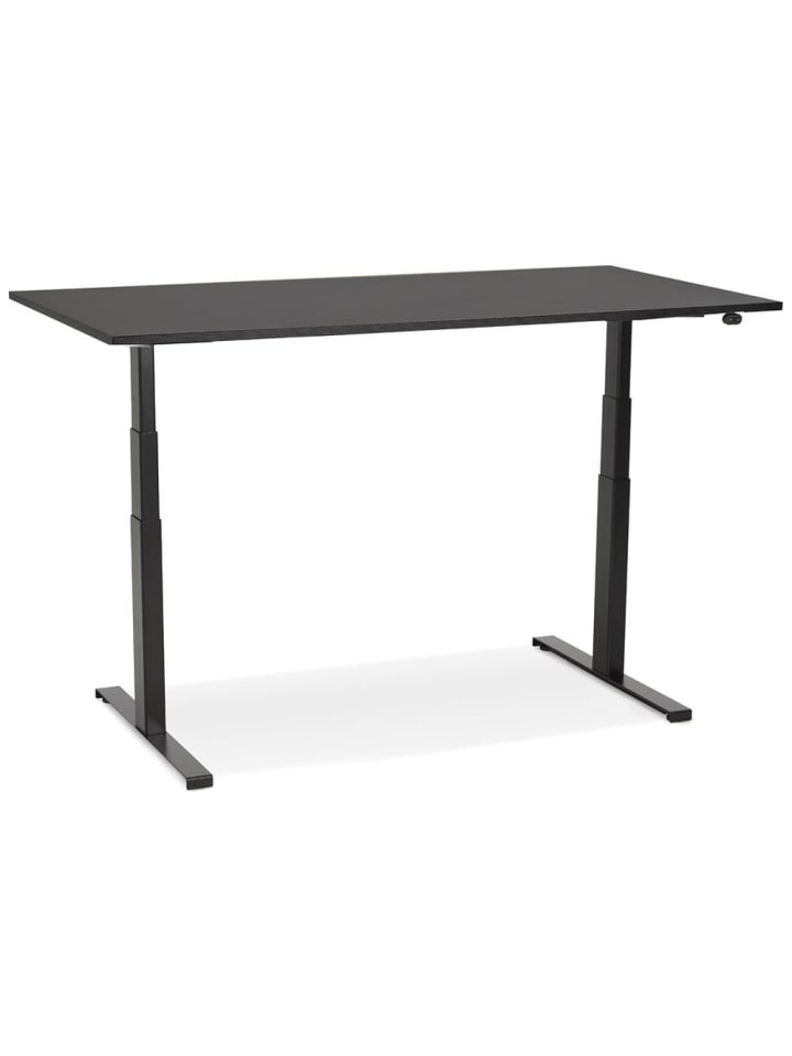 KADIMA DESIGN Schreibtisch 140x70 cm elektrisch höhenverstellbar ergonomisch in Schwarz günstig kaufen