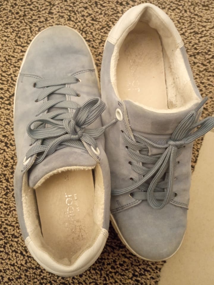 Gabor Leder-Sneakers in Hellblau günstig kaufen 38,5