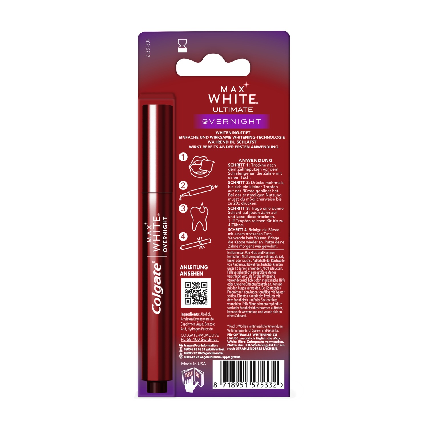 Max white Overnight whitening Stift