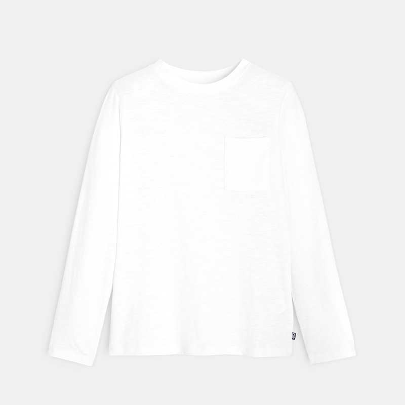 T-shirt uni en coton blanc garçon