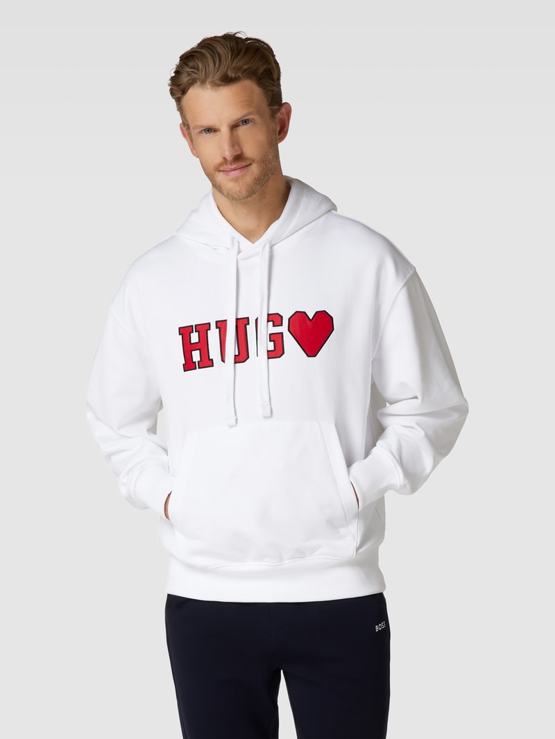Hoodie mit Label-Detail Modell 'Darimo' in weiß