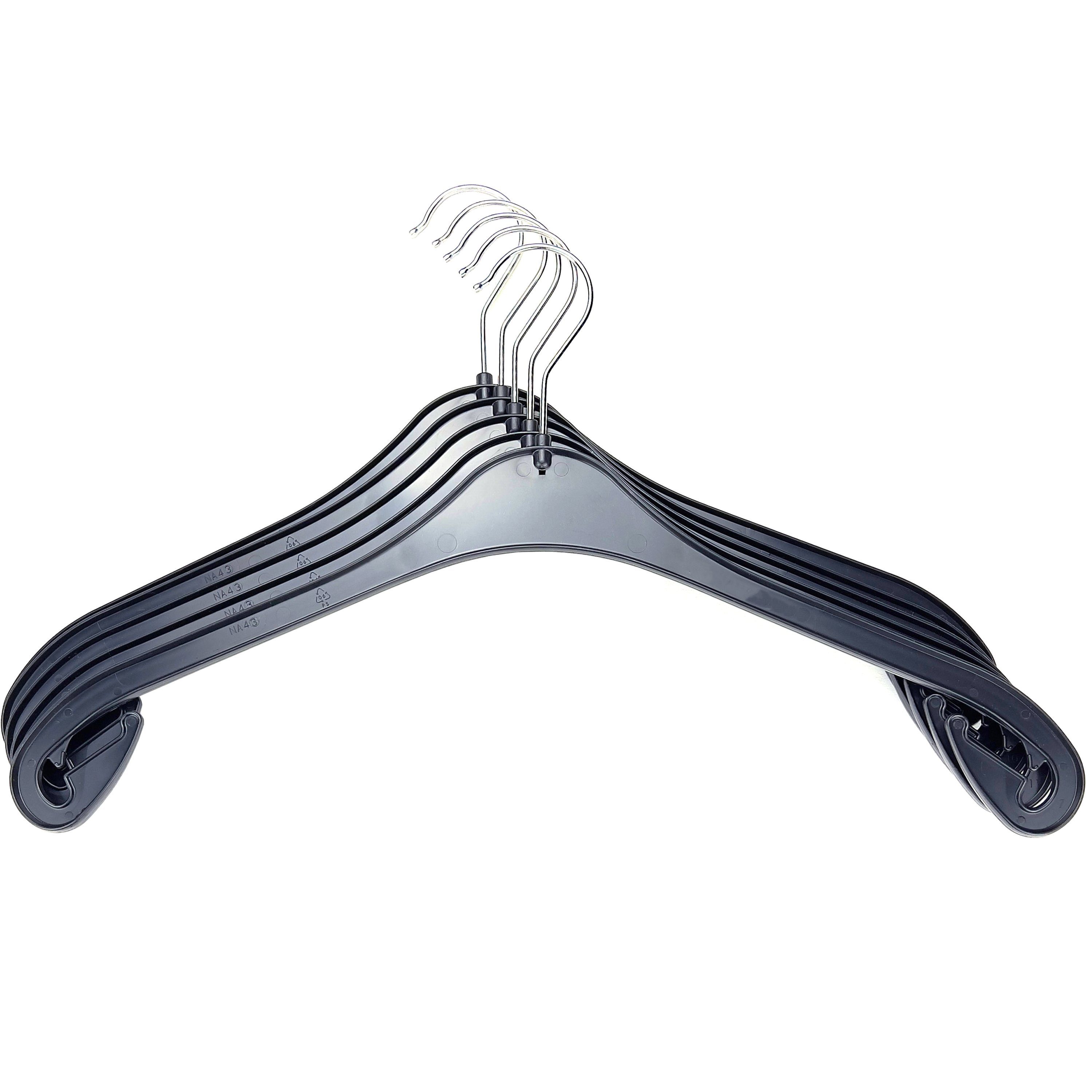 Webwarenhaus Kleiderbügel Kleiderbügel Kunststoff Schwarz 43 cm im 20er Pack, (Spar-Set), Kleiderbügel, 43 cm, drehbarer Haken, Kunststoff