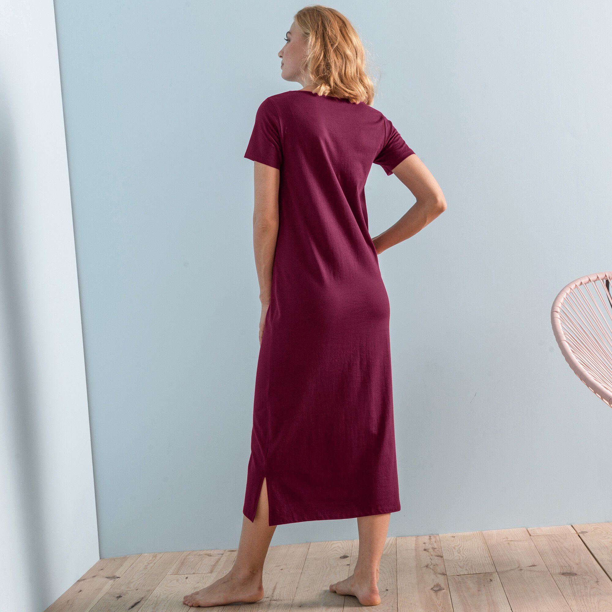 Chemise de nuit longue imprimé «oiseaux»