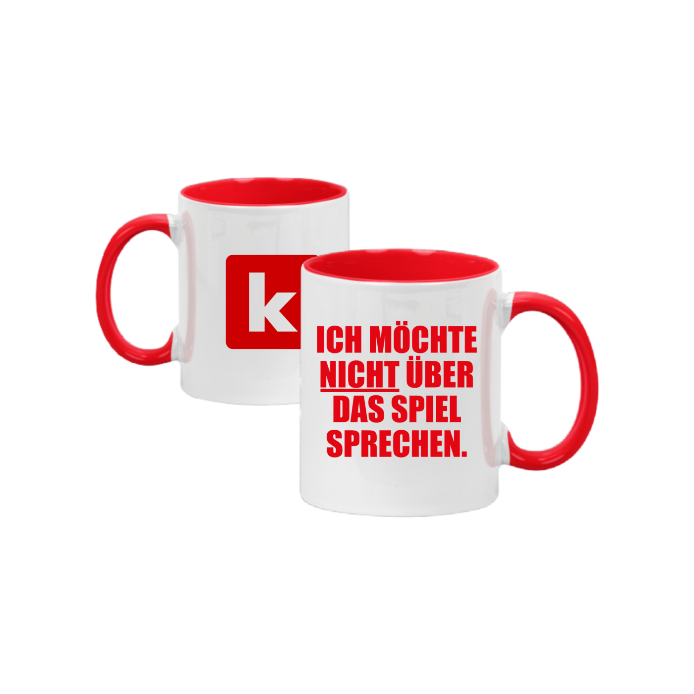 kicker Tasse #spiel Weiss Rot