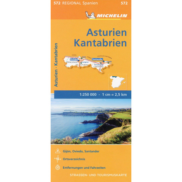 Michelin Asturien, Kantabrien. Straßen- und Tourismuskarte 1:250.000 - Straßenkarte