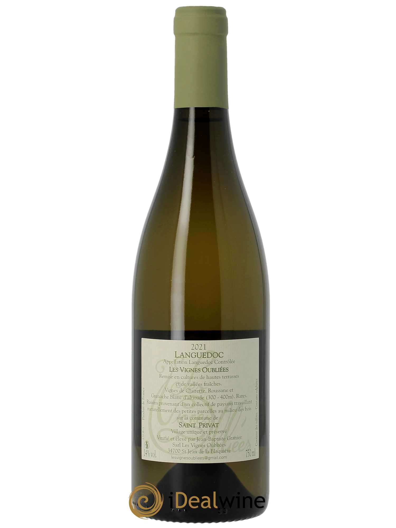 Languedoc Les Vignes Oubliées Jean-Baptiste Granier  2021 - Lot de 1 Bouteille