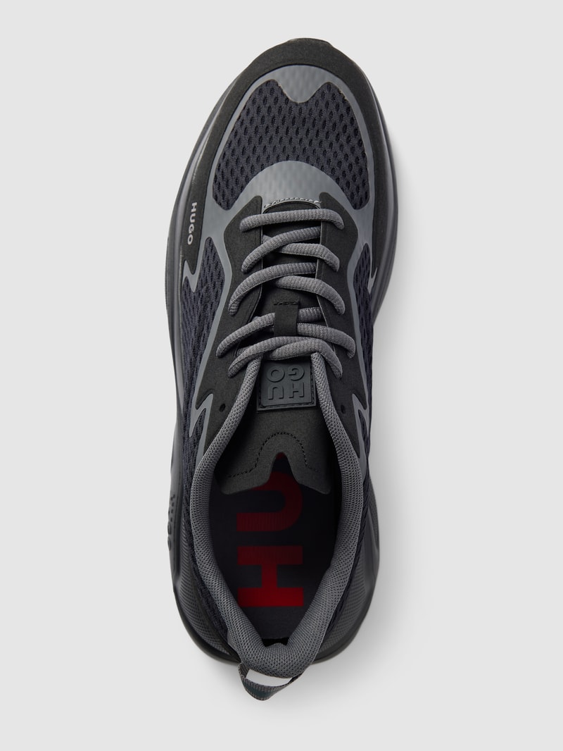 Sneaker mit Label-Details Modell 'Leon' in schwarz
