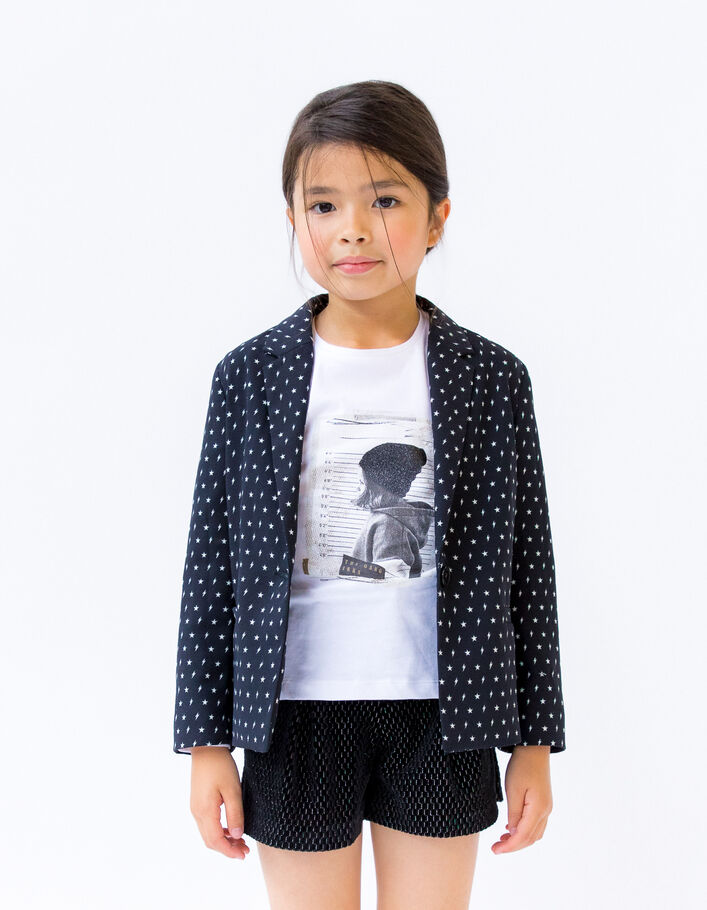 Veste noire imprimé minimaliste fille