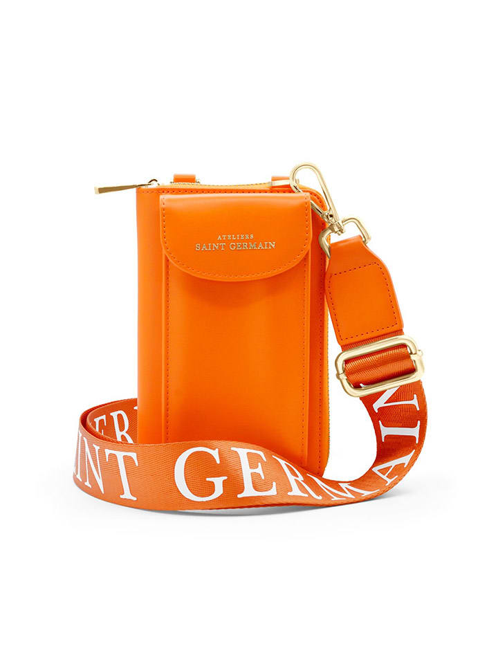 ATELIERS SAINT GERMAIN Leder-Handytasche in Orange - (B)15 x (H)8 x (T)2 cm günstig kaufen onesize
