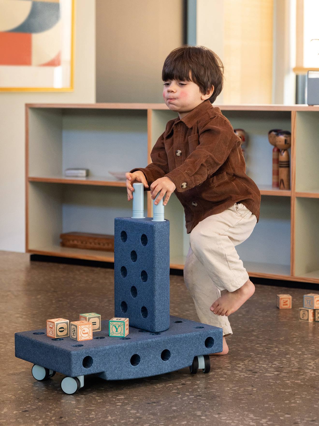 Kinder Motorik-Bauklötze aus Schaumstoff CURIOSITY SET MODU - blau