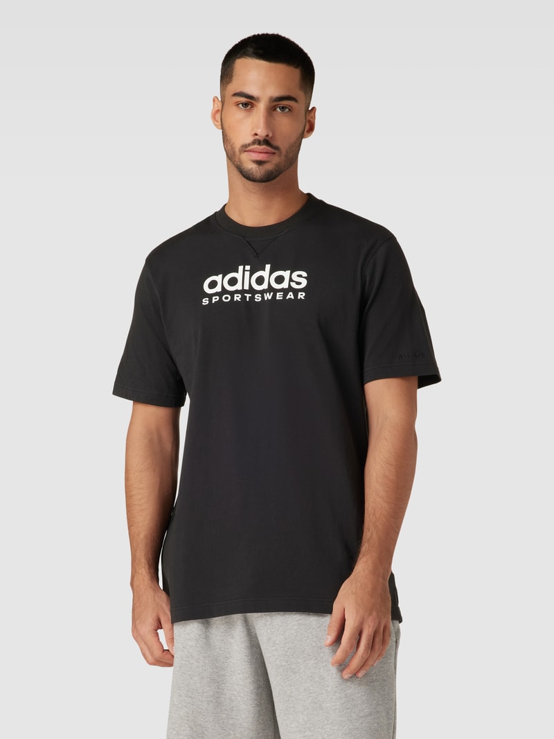 T-Shirt mit Label-Print in schwarz