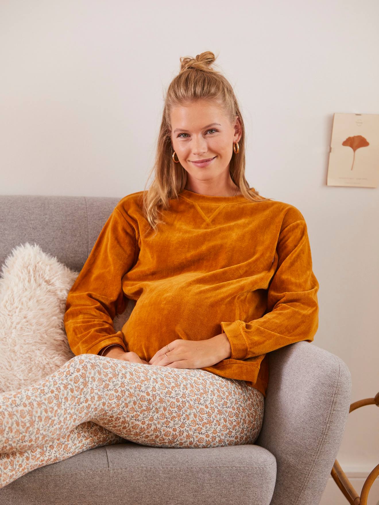 Ensemble 2 pièces homewear grossesse et allaitement marron