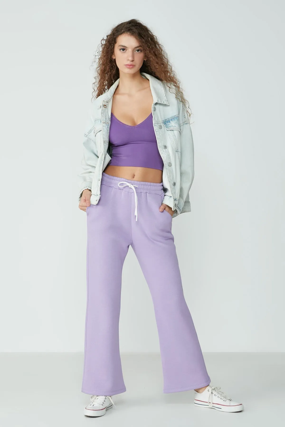 C&City  Espadrille-Jogginghose mit weitem Bein 904 Flieder