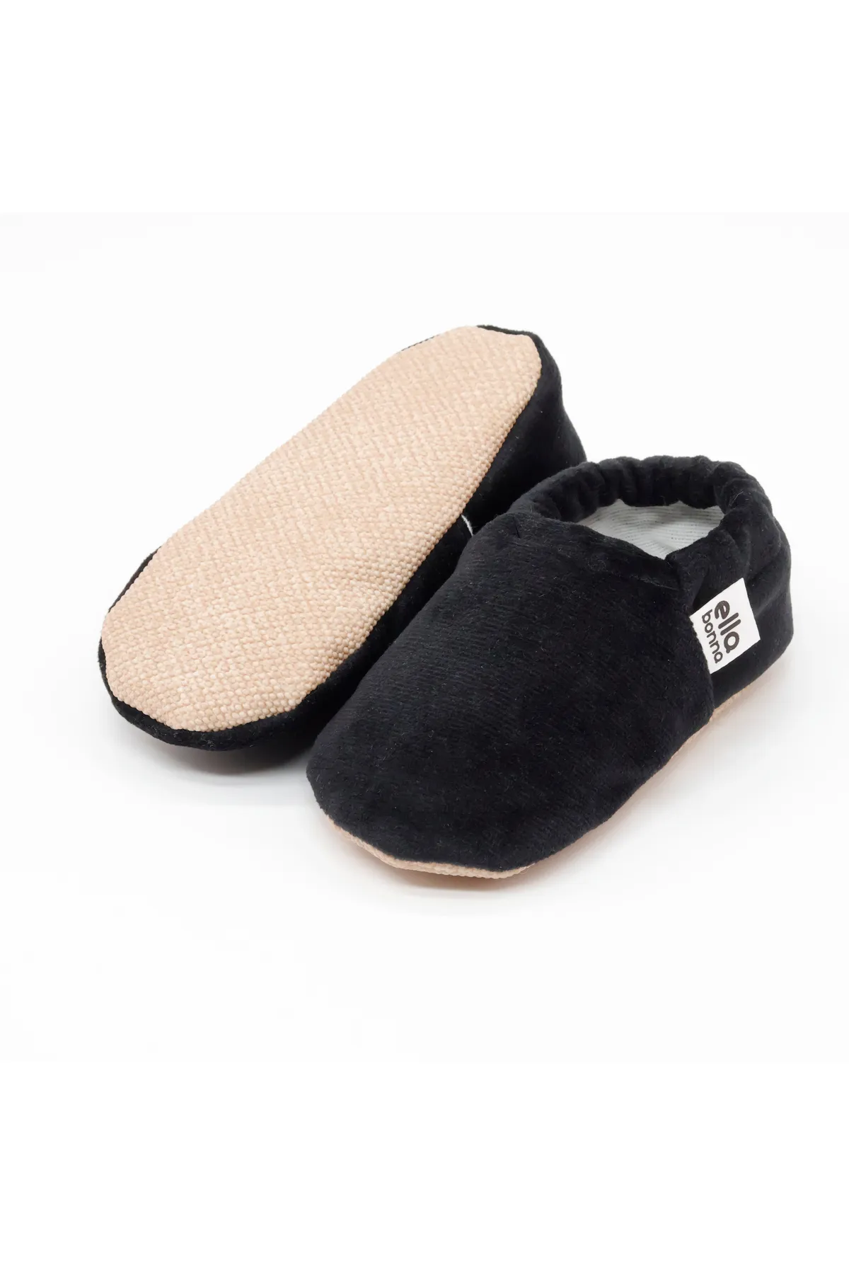 Ella Bonna  Rutschfeste Sohle, Samt-Babyschuhe, Hausschuh-Hausschuhe, Kindergarten-Schuhschuhe, Schwarz