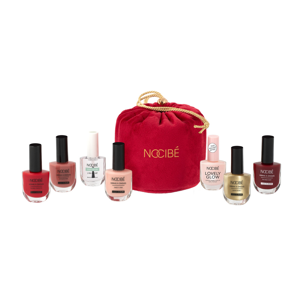 Nocibé Ma Hotte à Vernis Coffret de 5 vernis à ongles, 1 embellisseur et 1 tout-en-un base & top coat