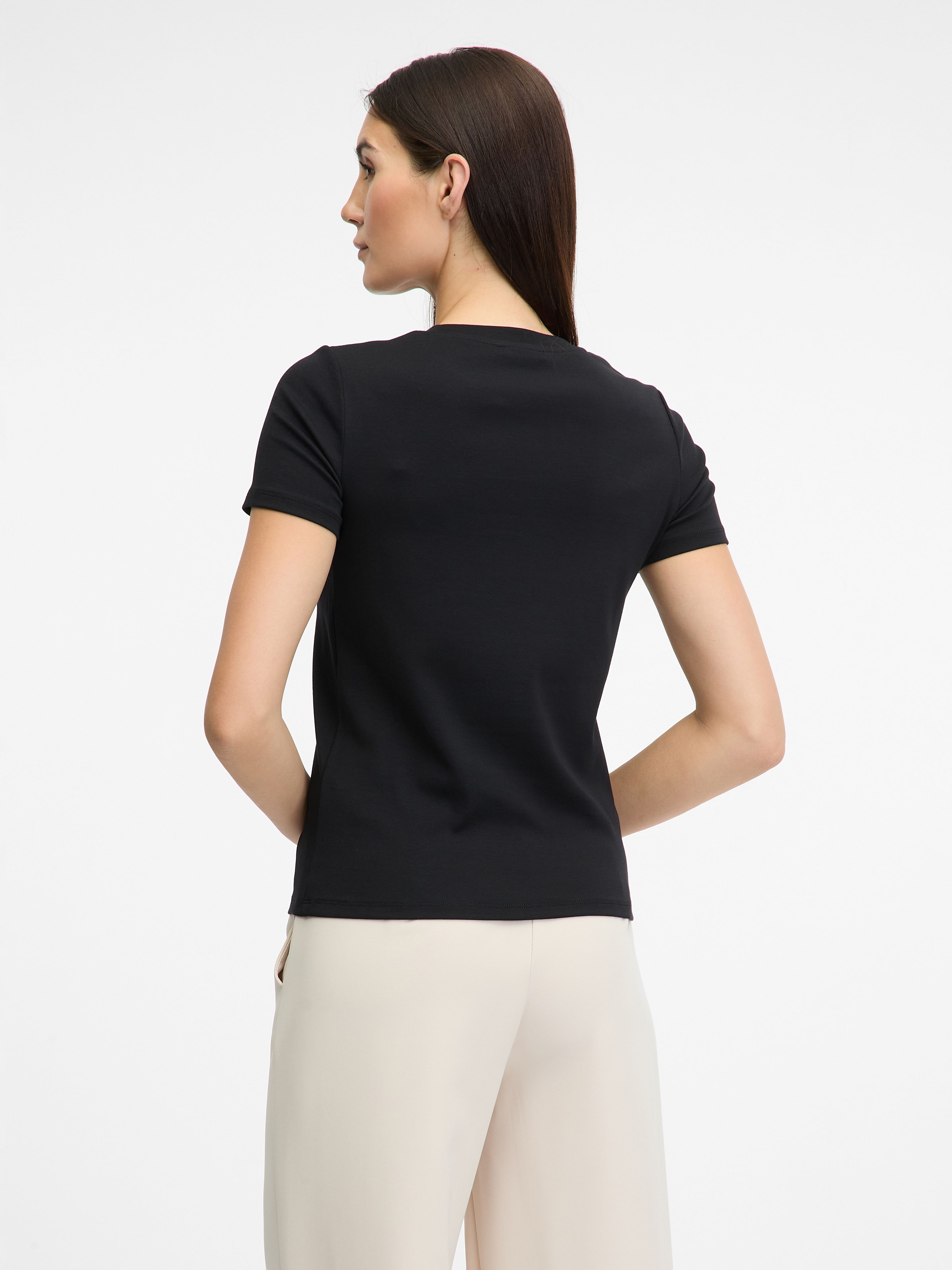 Schwarzes Damen-Kurzarm-T-Shirt ORSAY