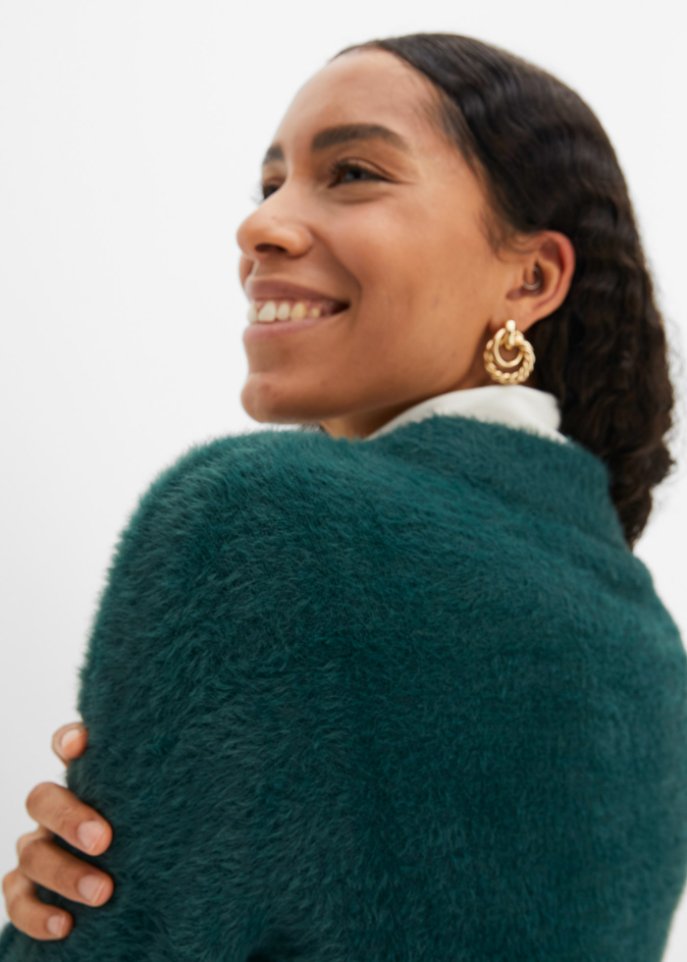 Flauschige Strickjacke