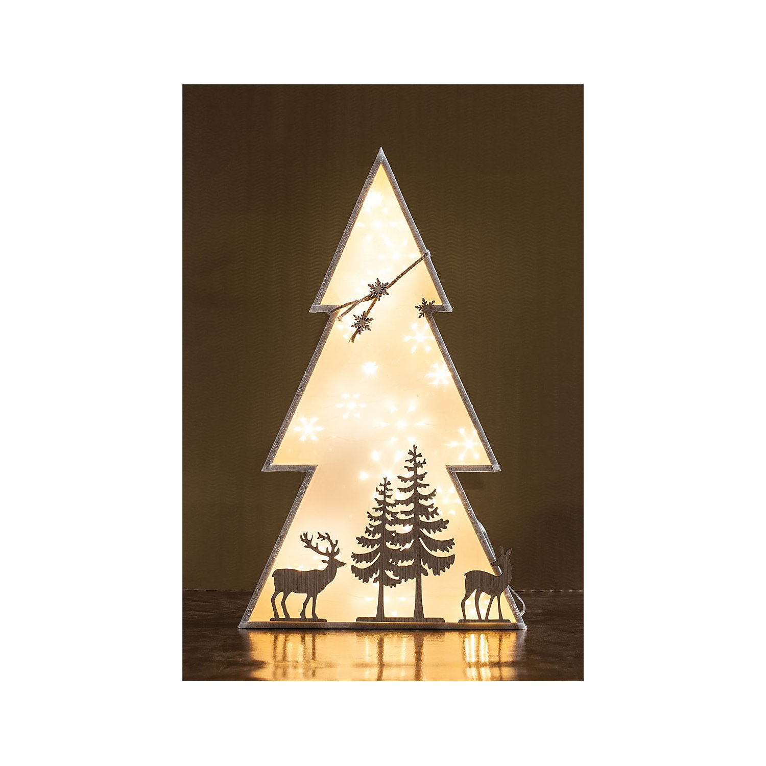Holzmotive Baum/Hirsch/Schneeflocken, 6-teilig
