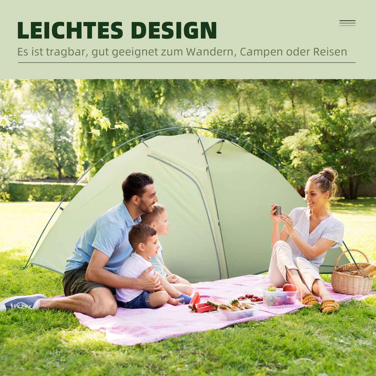 Outsunny Camping Zelt 2 Personen Zelt Kuppelzelt PU3000mm einfache Einrichtung für Trekking Festival leicht Aluminium Nylon Cremeweiß 230 x 140 x 110 cm