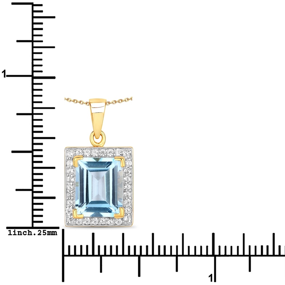 Rafaela Donata Chaîne Argent sterling Topaz bleu en Or jaune Bijoux
