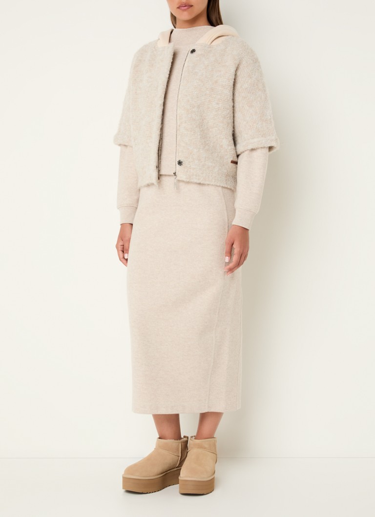Moscow Timmy fine-knit cardigan in wool blend with hood