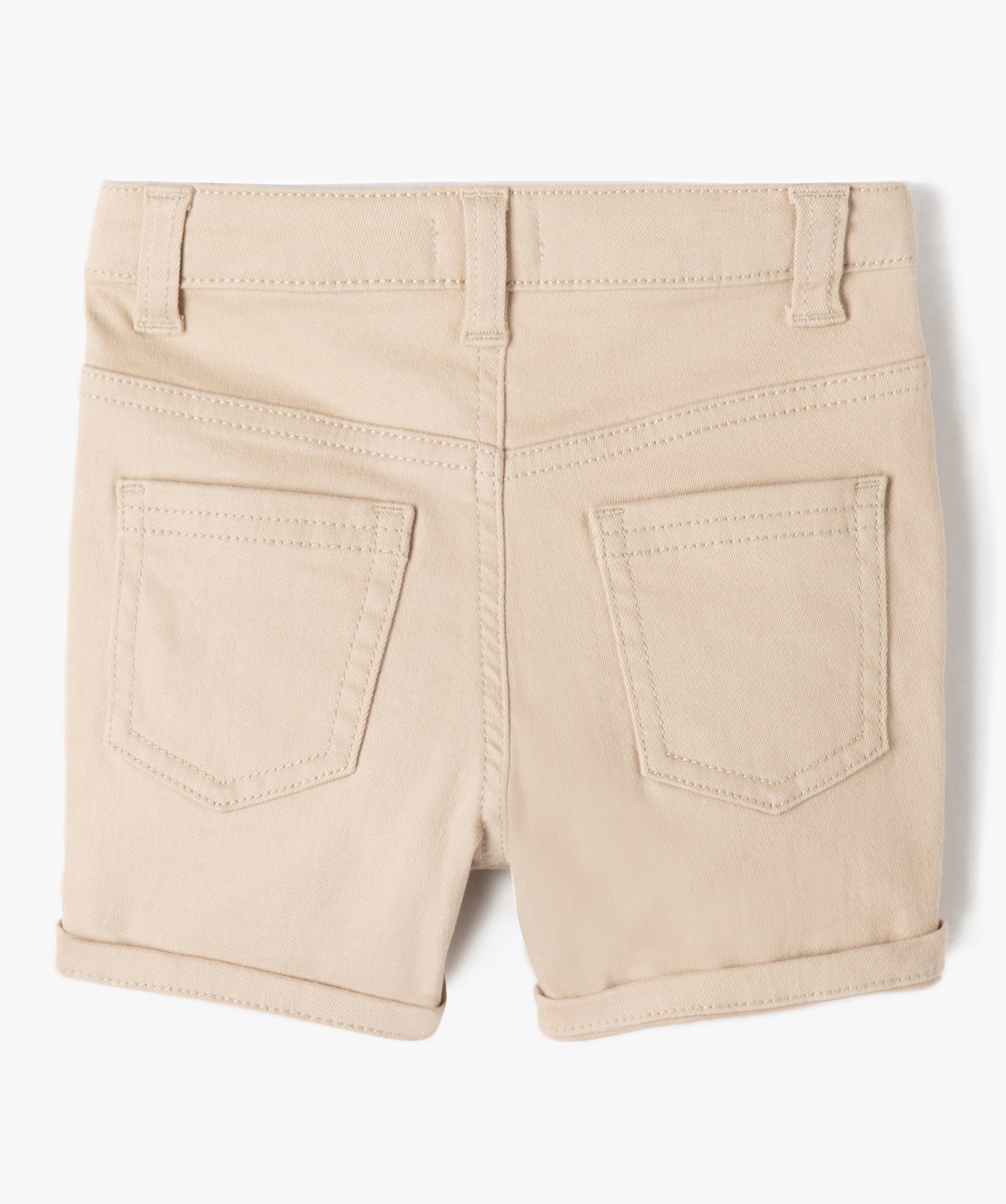 Short bébé Garçon slim en toile extensible unie beige | GEMO