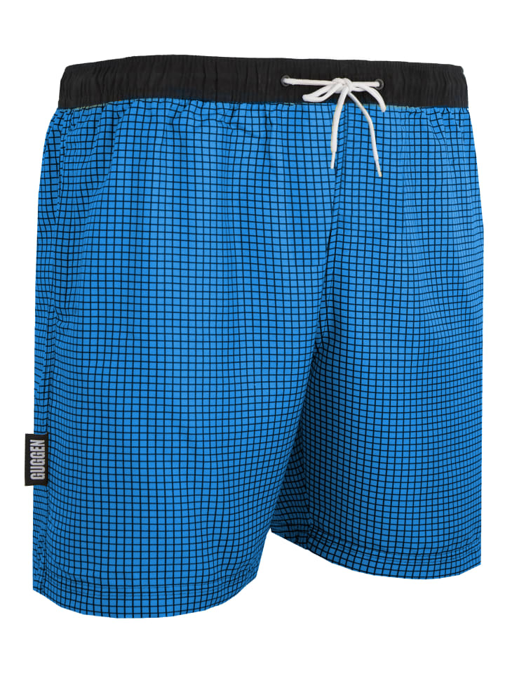 GUGGEN MOUNTAIN Badehose Kariert in Blau günstig kaufen