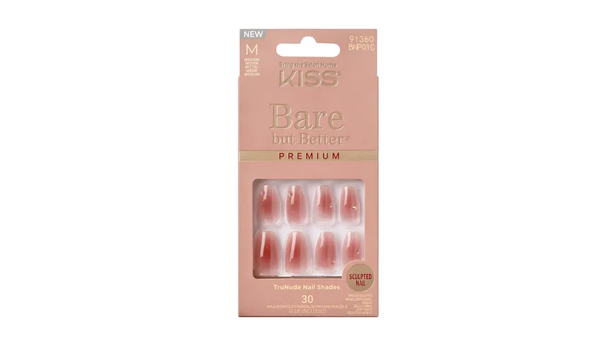 KISS Premium Nails Bare-But BNP01C - rosa