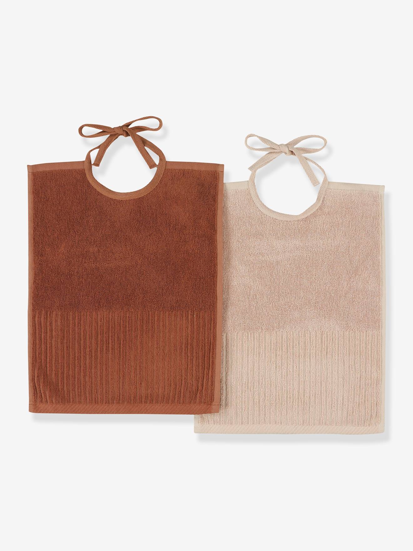 Lot de 2 bavoirs XL TRIXIE en coton bio rose