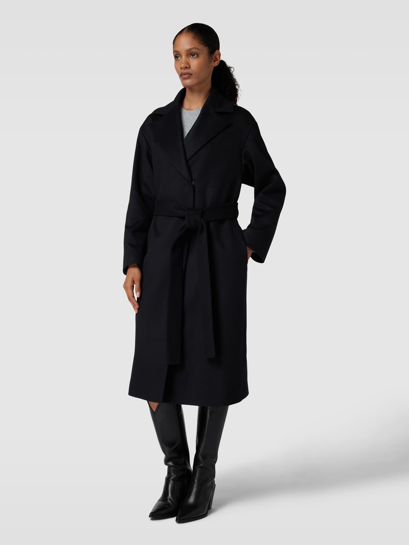 Mantel mit Bindegürtel Modell 'Mabelina' in schwarz