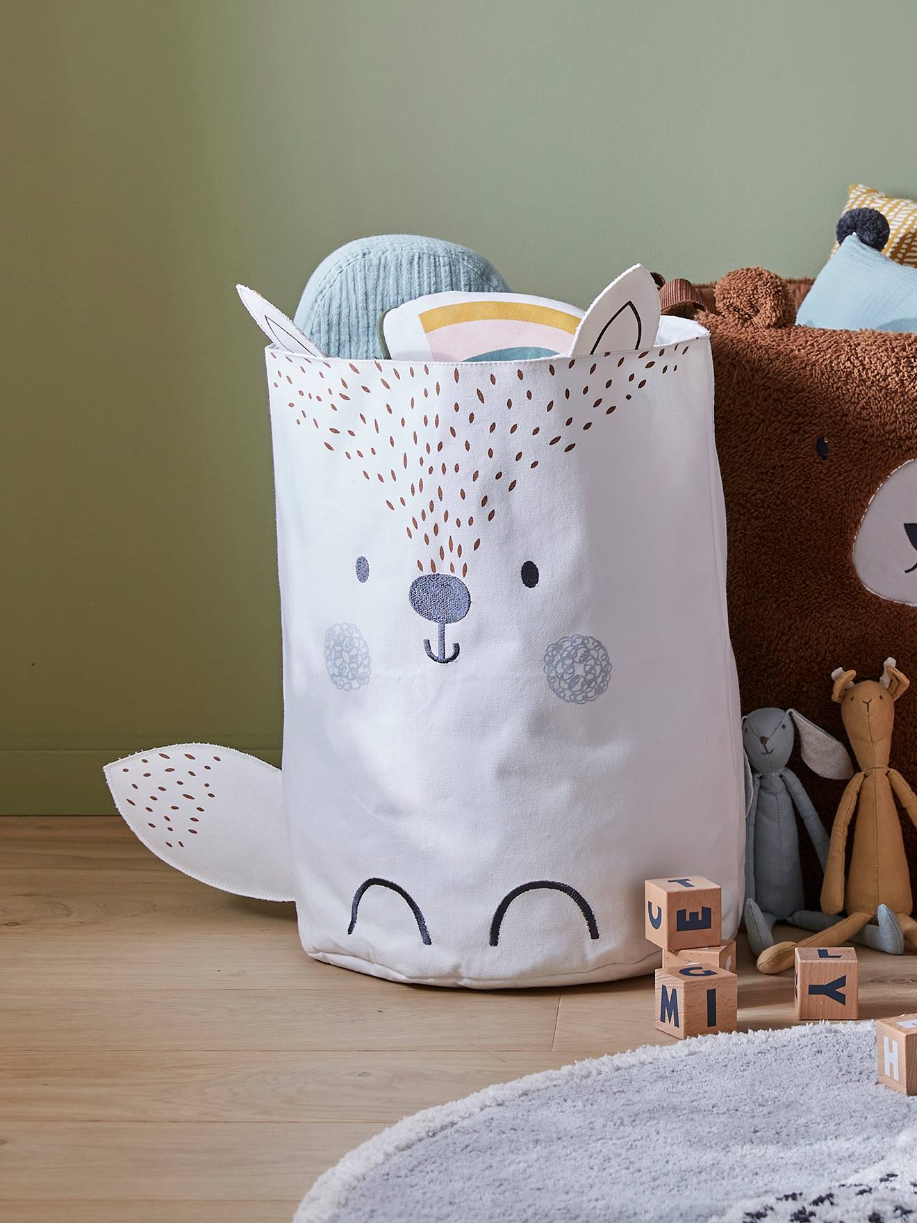 Vertbaudet Kinderzimmer Wäschesack POLARFUCHS - weiß