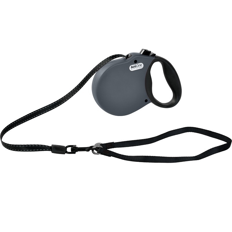 AniOne Hundeleinen AniOne Rollleine Soft grau L