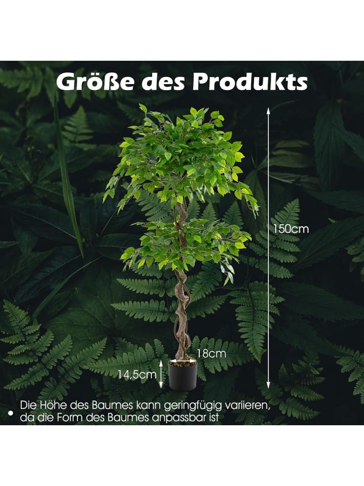 COSTWAY Kunstpflanze 150cm in Grün günstig kaufen onesize
