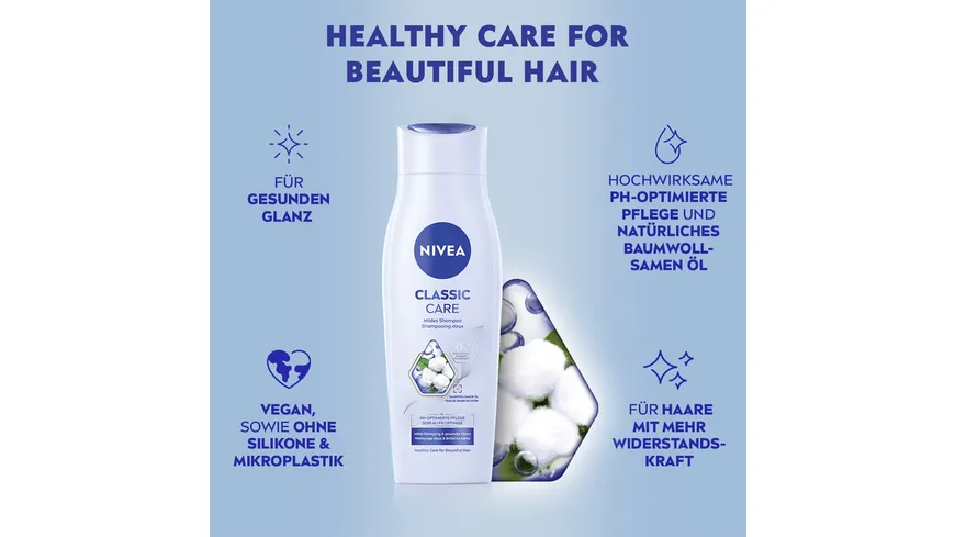 NIVEA Classic Mild Shampoo Glanz Serum normales Haar 250 ml