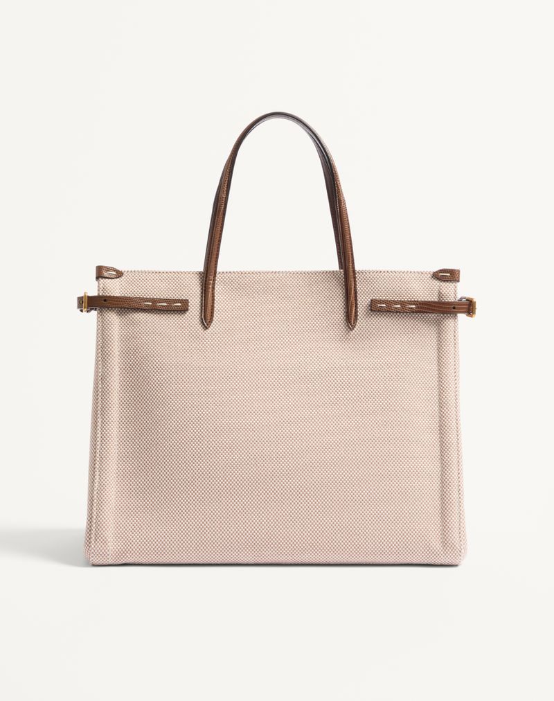 Bolsa de compras média em lona Valentino Garavani Antibes