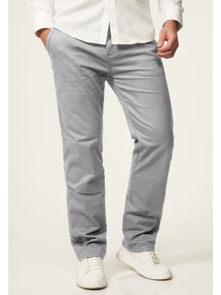 DAILY COTTON Chinohose - DCDAVIE Chino Hose Jeans Stoffhose Straight-Fit in Hellgrau günstig kaufen