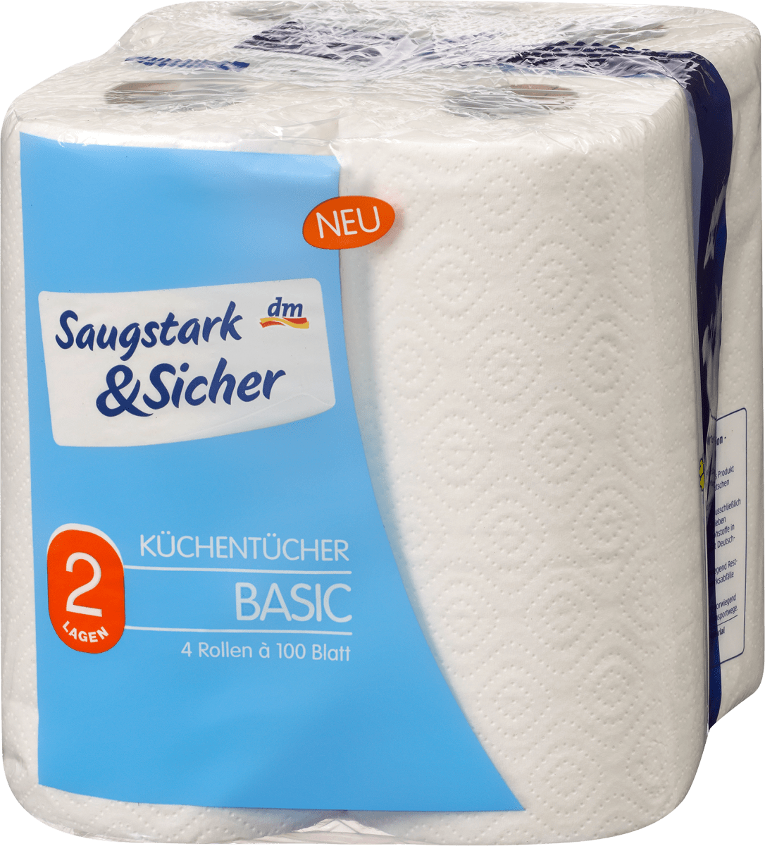 Küchentücher Basic 2-lagig (4x100 Blatt), 4 St
