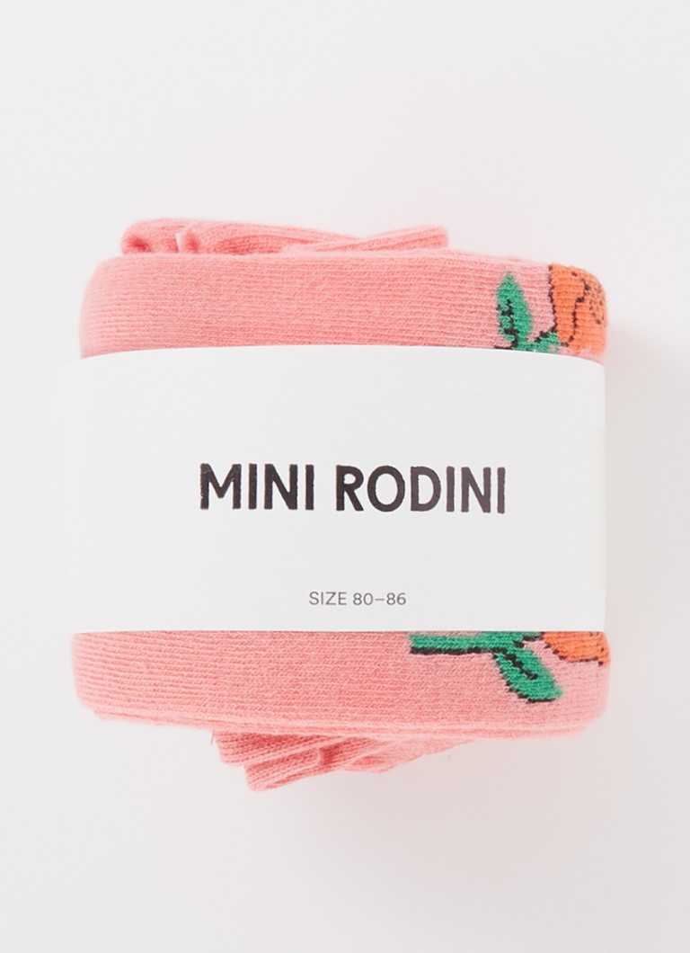 Mini Rodini Roses pėdkelnės su gėlių raštu