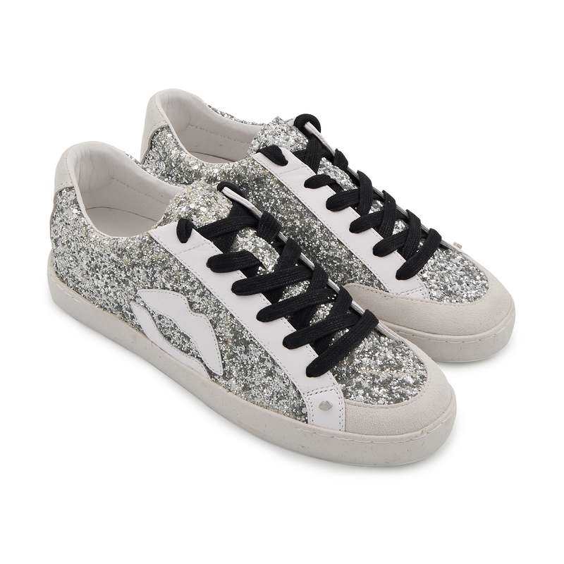 Baskets en cuir Colette glitter silver