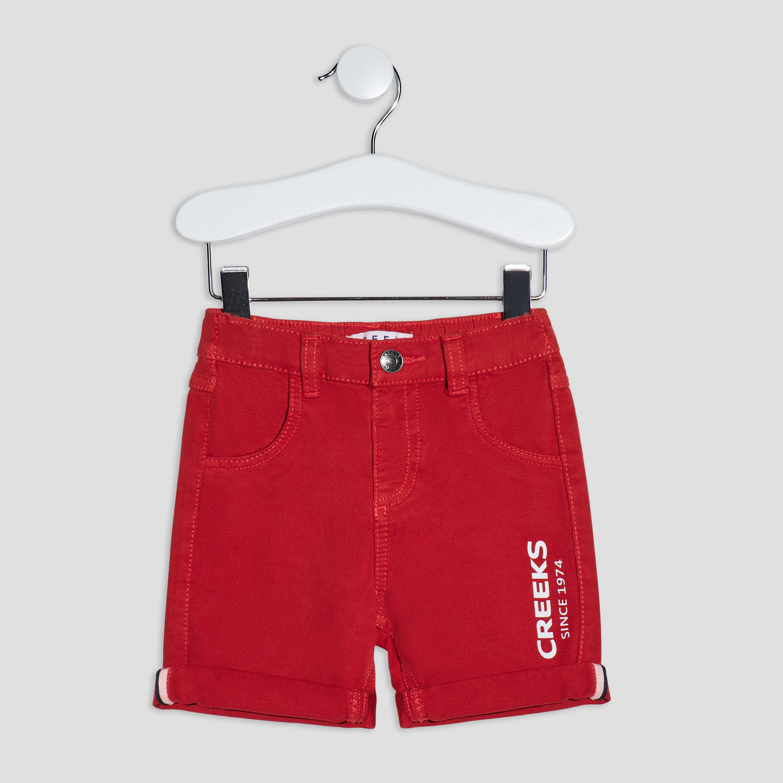 Short droit Creeks rouge bébé garçon | La Halle