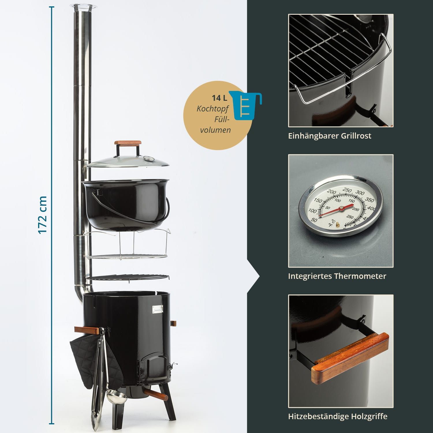 Skandika Goulash Kanon 14 Liter Kohlegrill